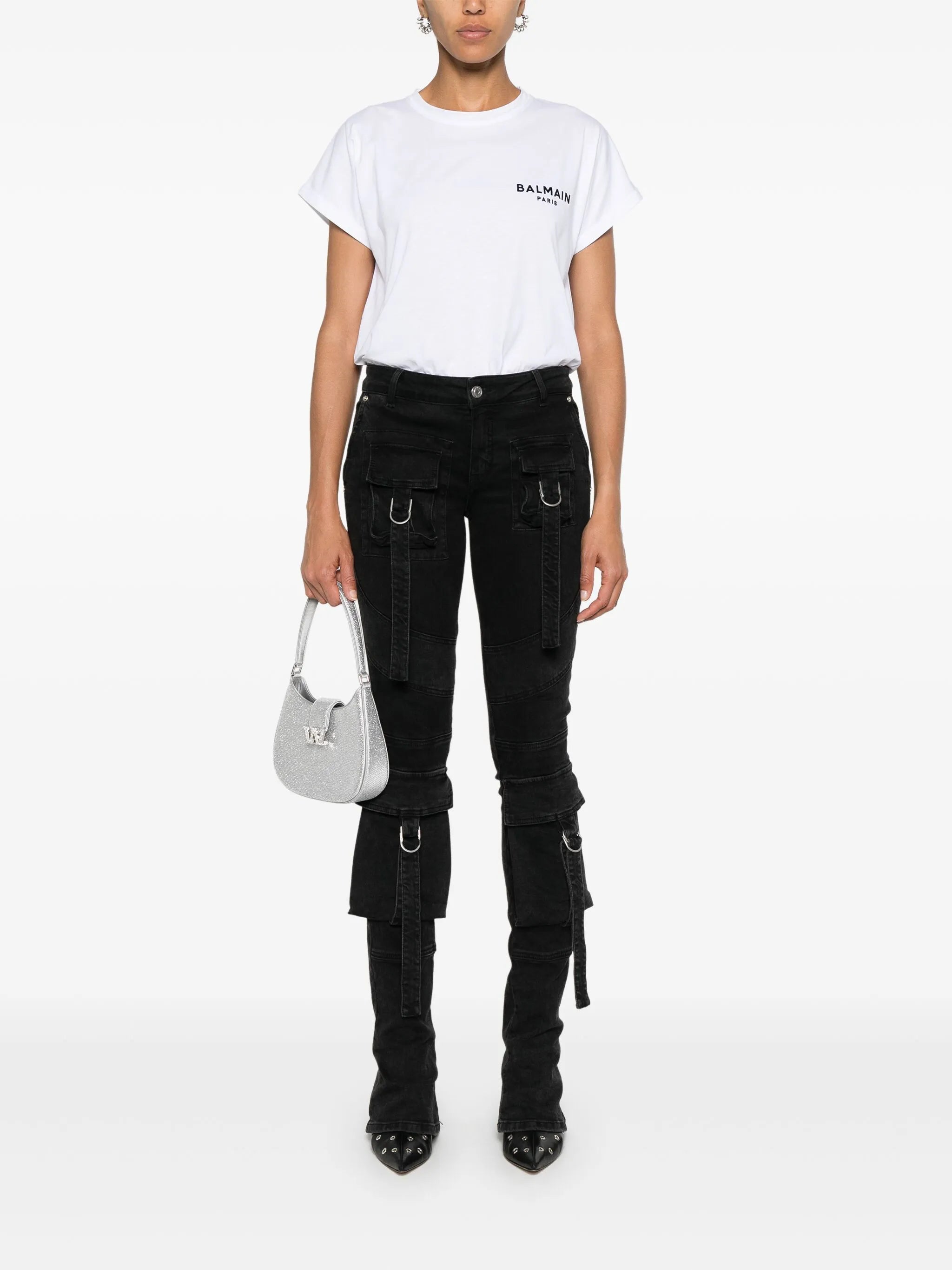 Tricou Balmain cu logo flocked