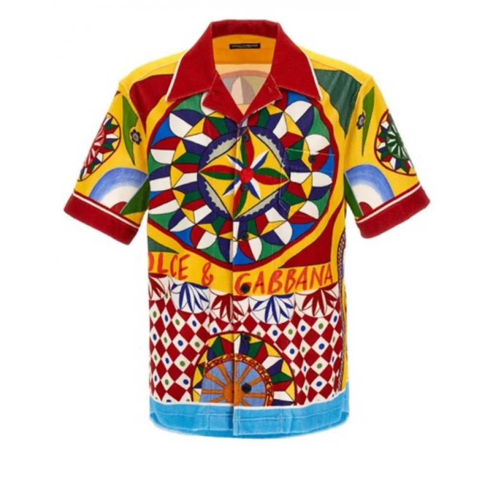 Tricou Dolce & Gabbana Bowling shirt multicolor