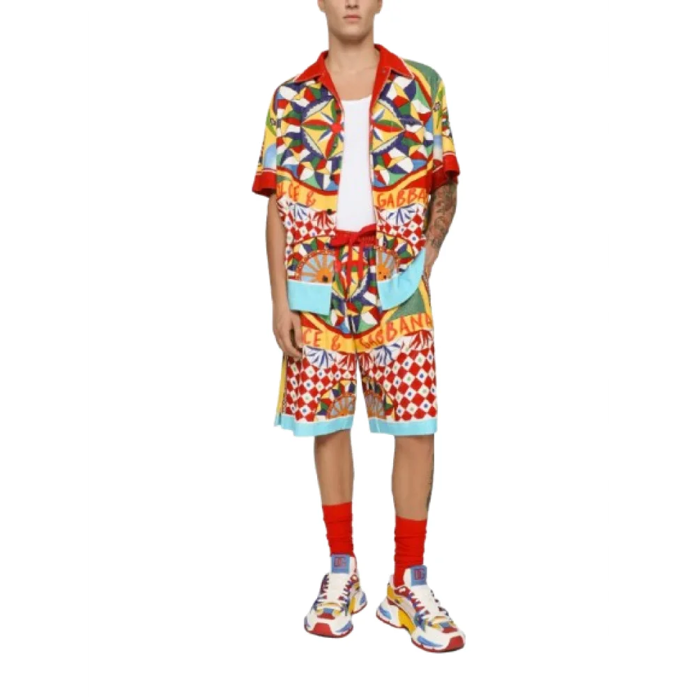 Tricou Dolce & Gabbana Bowling shirt multicolor